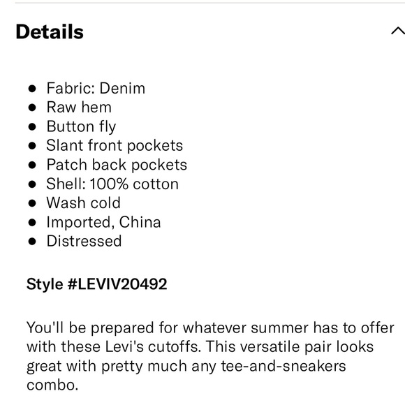 Levis 501 distressed denim shorts in pearly white with button fly - Picture 7 of 14